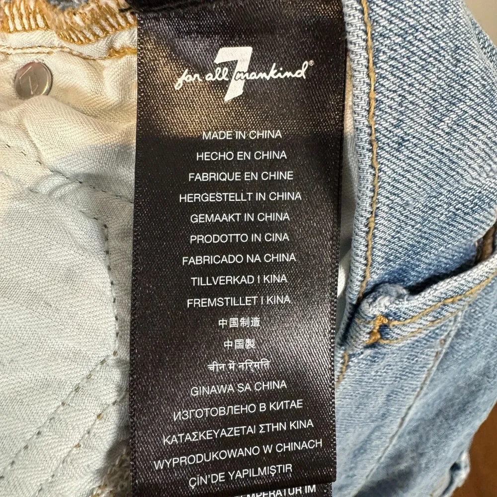 7 For All Mankind Jeans Ultra High Rise Dojo Raw Casual Festival‎ Boho Blue 30
